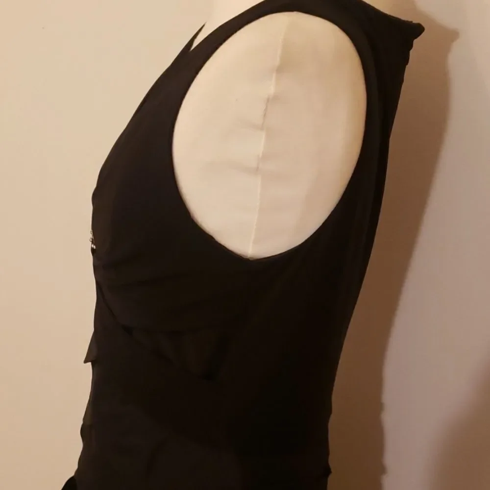 Adrianna Papell black sleeveless dress 8 - Picture 3 of 6